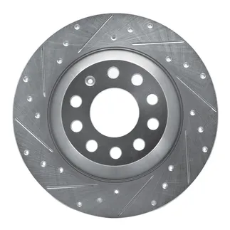 R1 Concepts EDZ-73042L Brake Rotor Drilled and Slotted Silver
